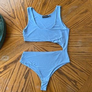 Pretty Little thing bodysuit . Light blue color US size 8